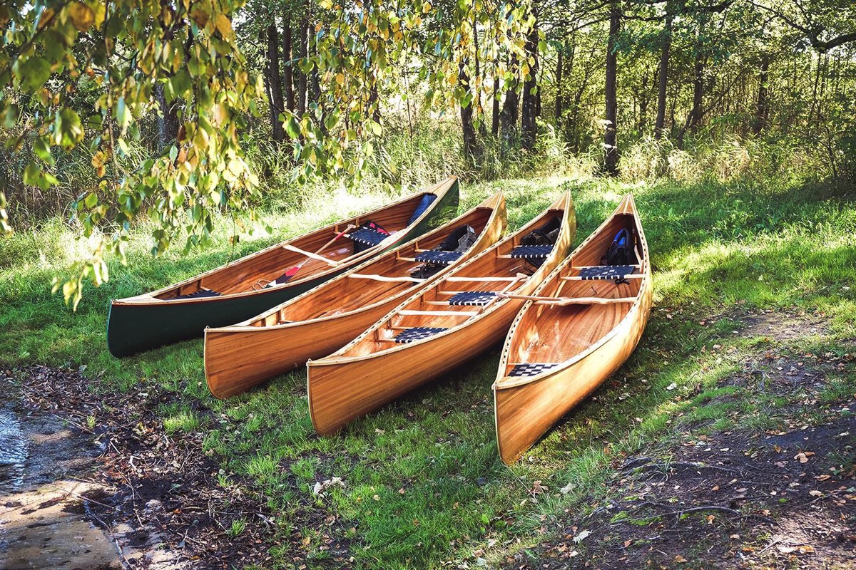 Wooden Wet Weim canoes