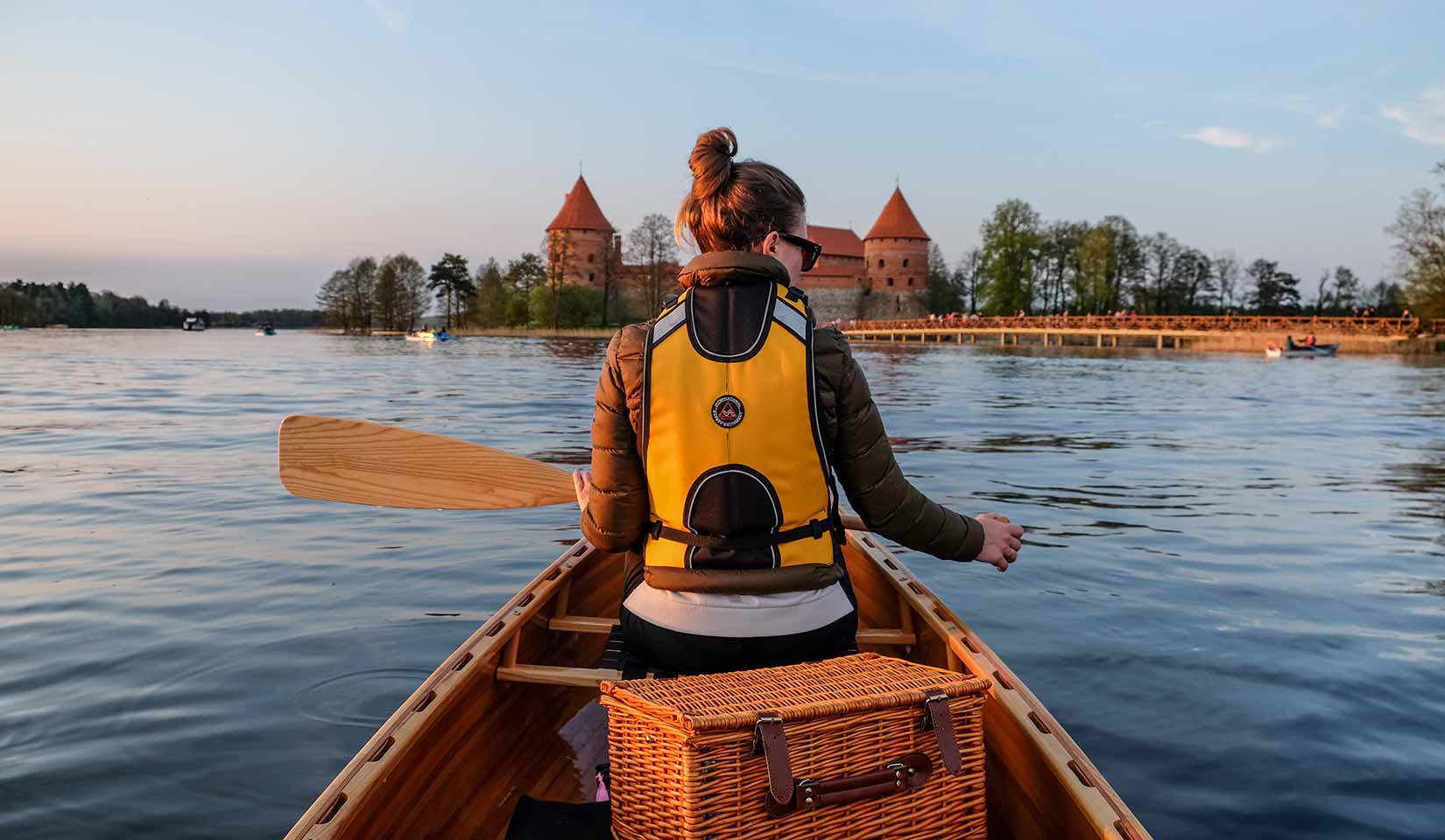 Canoe and Trakai Castle